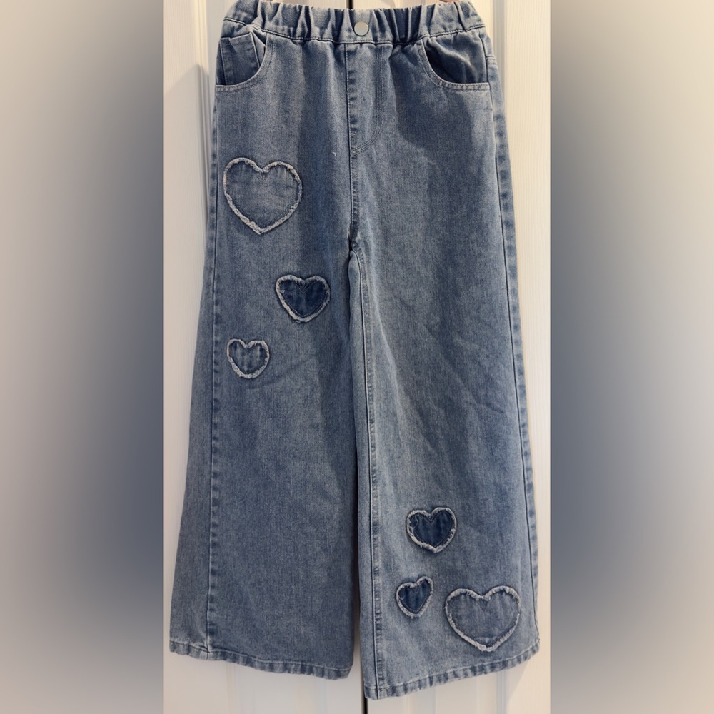 SHEIN Kids Blue Heart Jeans